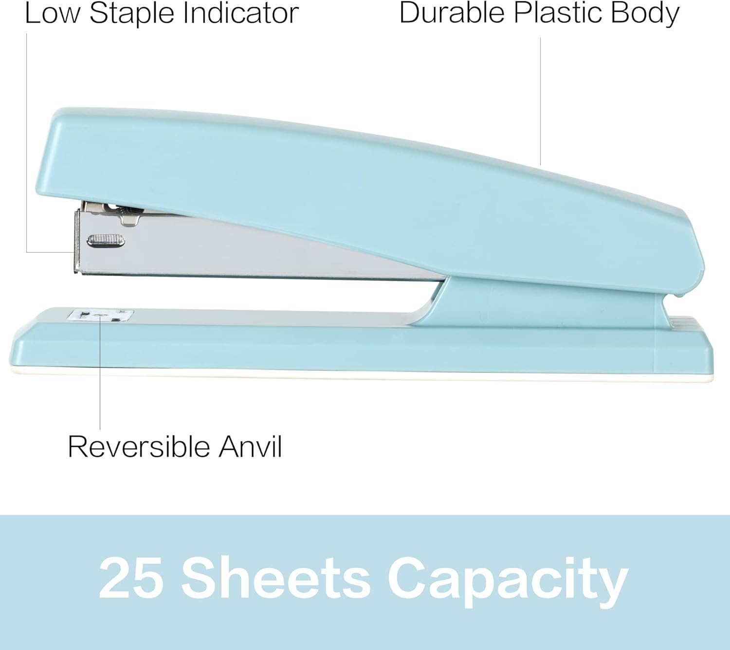 Deli Stapler, Desktop Stapler, Office Staplers, 25 Sheet Capacity, Includes 1000 Staples and Staple Remover, Purple