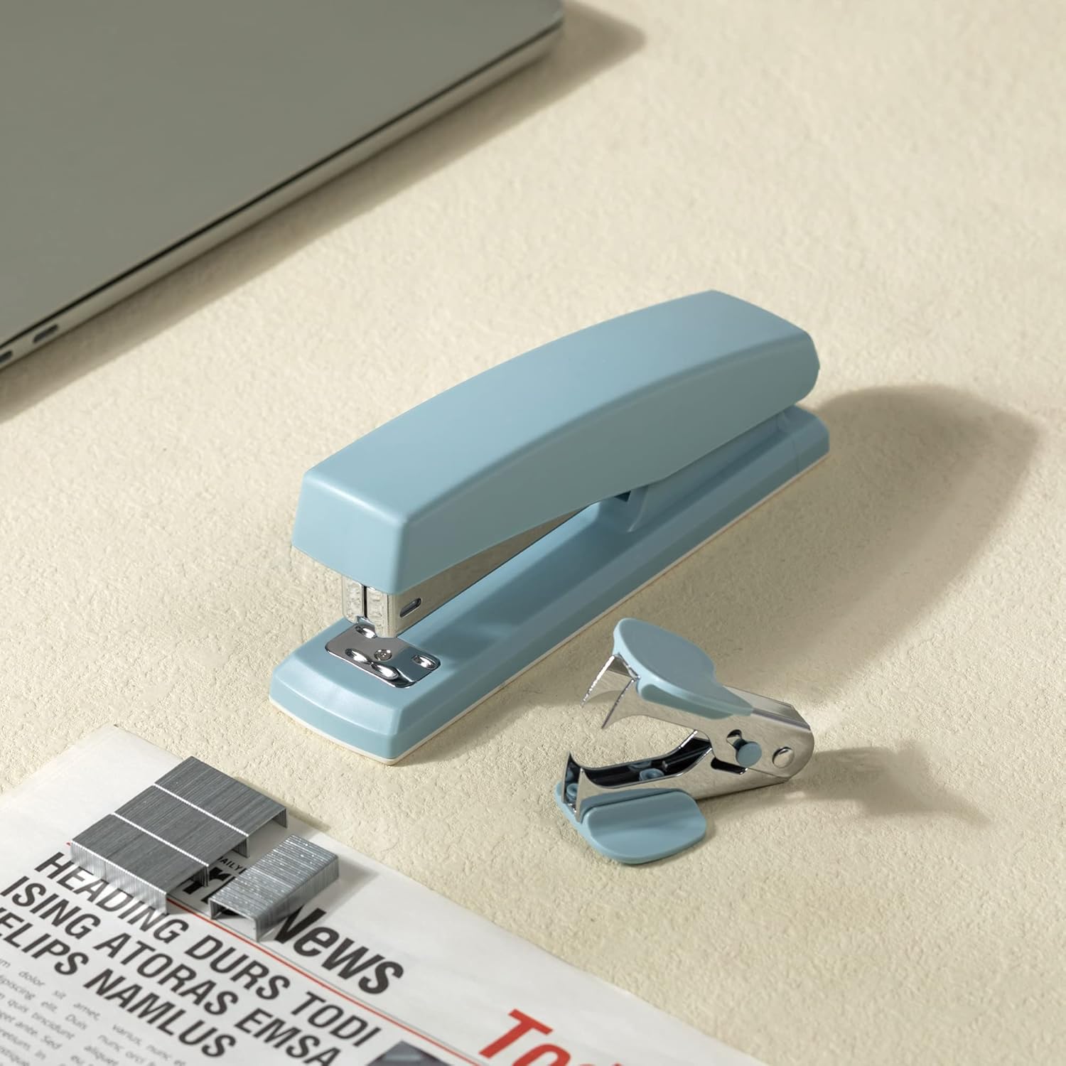 Deli Stapler, Desktop Stapler, Office Staplers, 25 Sheet Capacity, Includes 1000 Staples and Staple Remover, Purple