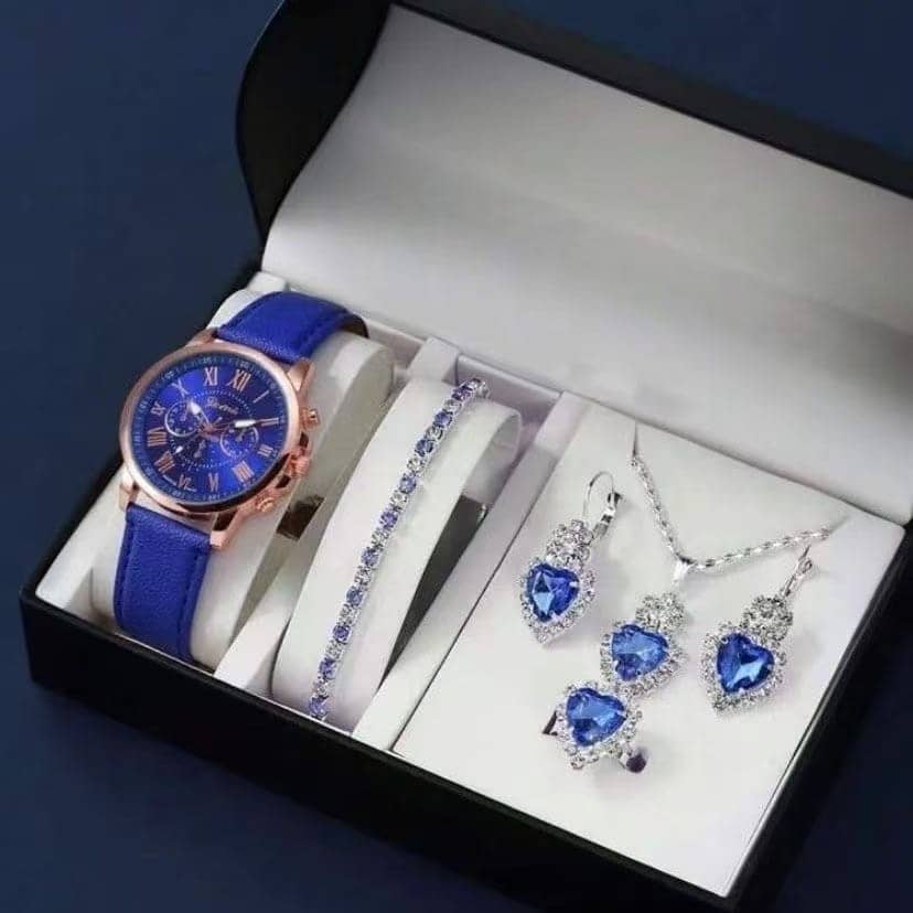 Ladies 6Pcs Luxury Jewelry Watch set